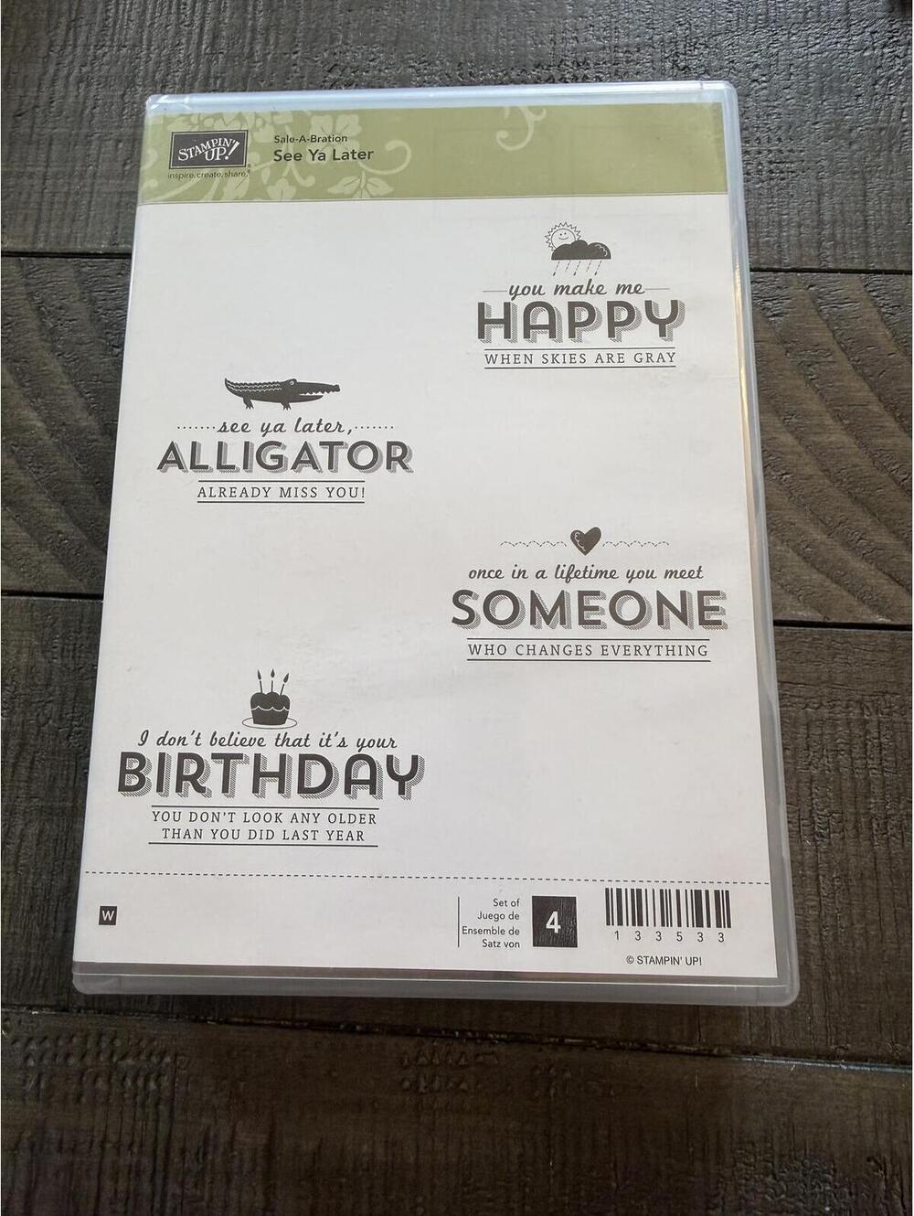 Stampin’ Up See Ya Later wood block rubber stamp set